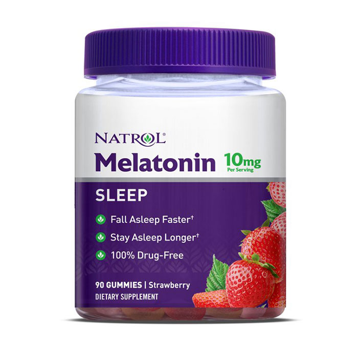 Natrol Strawberry Gummies Melatonin 10mg 90 viên – Kẹo dẻo giúp ngủ ngon
