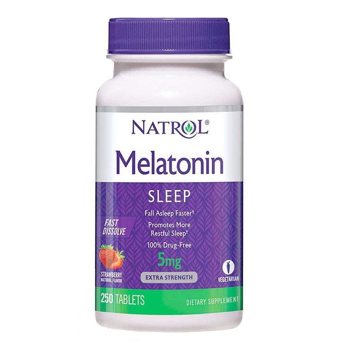 Melatonin Sleep 5mg Natrol 250 viên – Viên ngậm giúp ngủ ngon