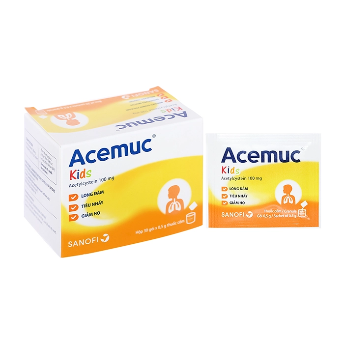 Acemuc Kids 100mg Sanofi 30 gói x 0.5g