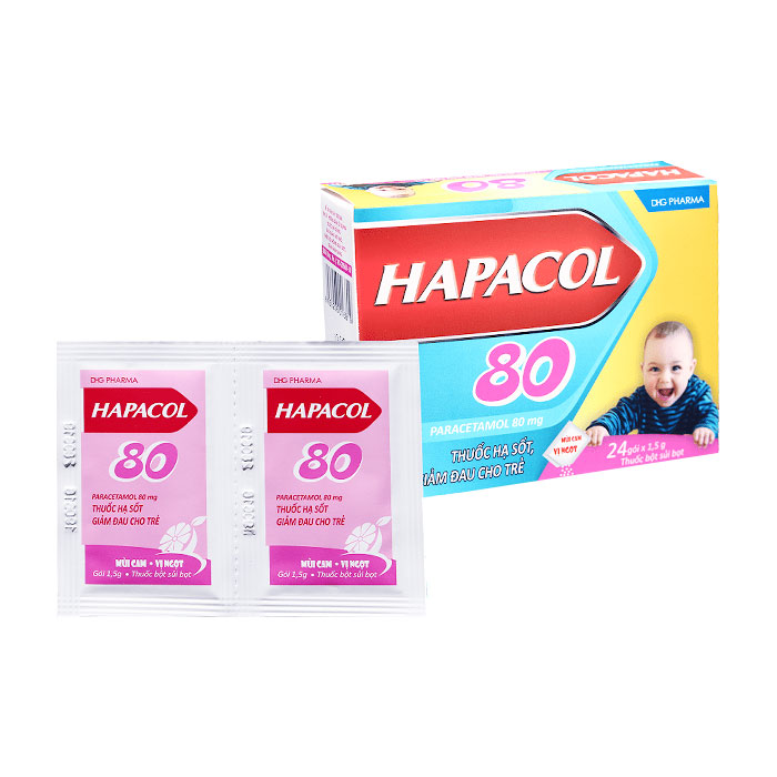 Hapacol 80 DHG 24 gói - Thuốc giảm đau - hạ sốt