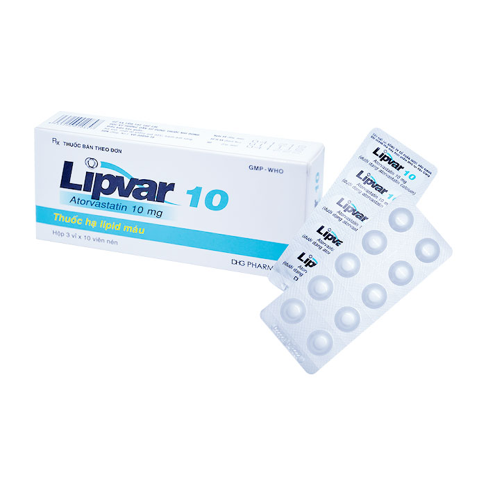 Thuốc hạ lipid máu DHG Lipvar 10 30 viên
