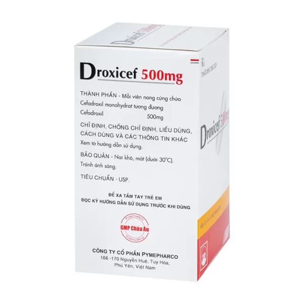 Thuốc kháng sinh PMP Droxicef 500mg 100 viên nang tím xám