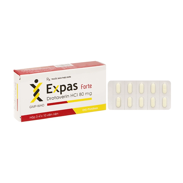 Expas Forte 80mg DHG Pharma 3 vỉ x 10 viên - Giảm cơn đau quặn mật