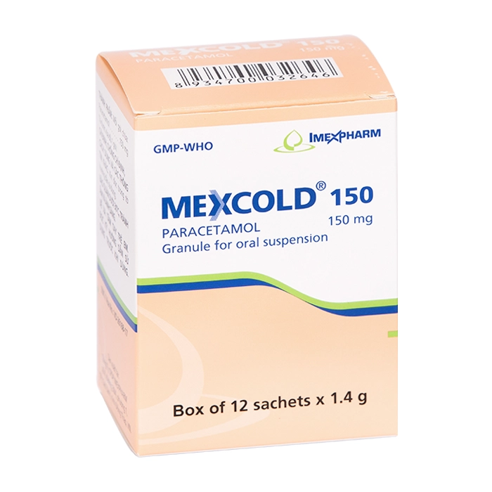 Thuốc giảm đau - hạ sốt IMP Mexcold 150 12 gói
