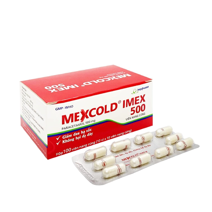 Thuốc giảm đau - hạ sốt IMP Mexcold Imex 500 100 viên