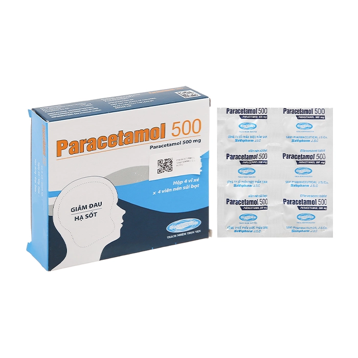 Paracetamol 500mg Savi 4 vỉ x 4 viên