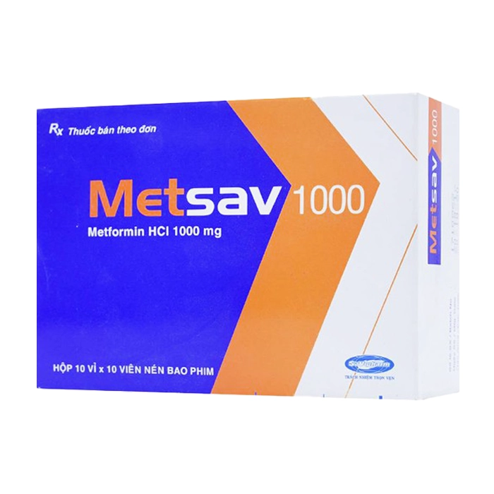 Metsav 1000 Savipharm 10 vỉ x 10 viên