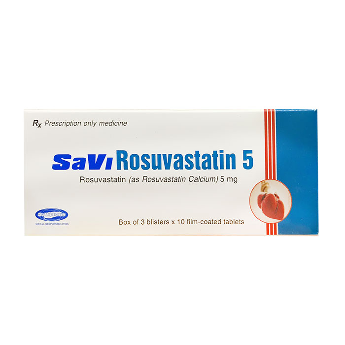 Savi Rosuvastatin 5mg Savipharm 3 vỉ x 10 viên