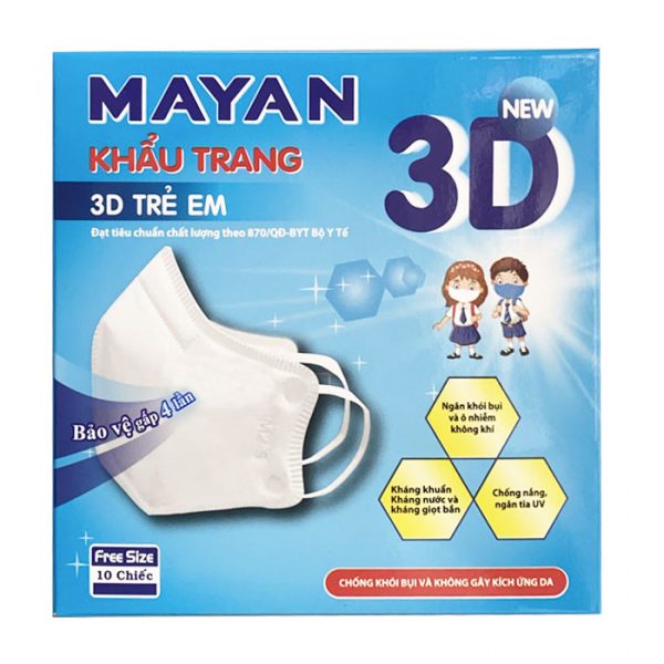 Khẩu trang Mayan 3D Face Mask 10 chiếc - Khẩu trang trẻ em