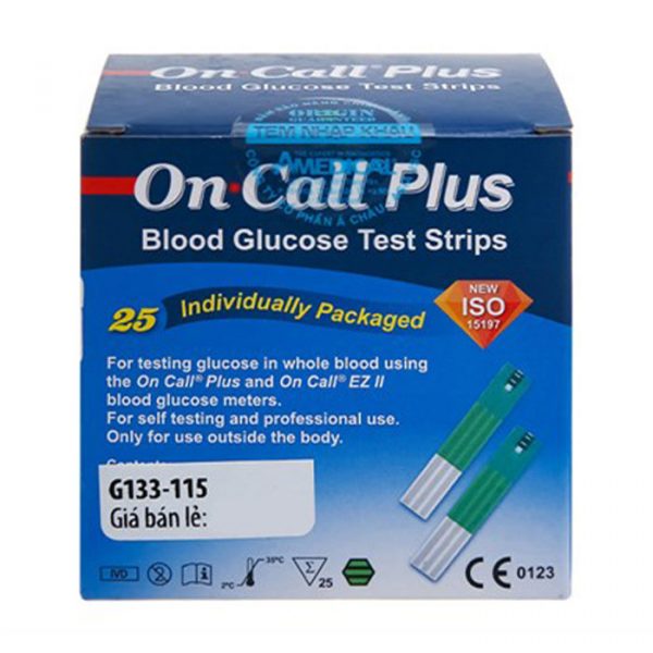 Que thử đường huyết cảm biến sinh học On Call Plus 25 que