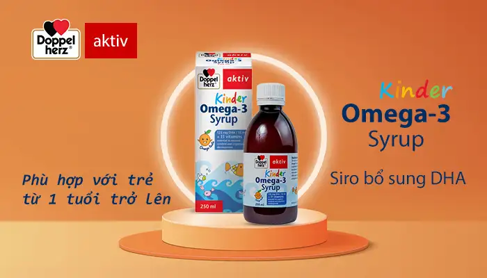 Doppelherz Kinder Omega-3 Syrup - Siro bổ sung DHA cho trẻ.