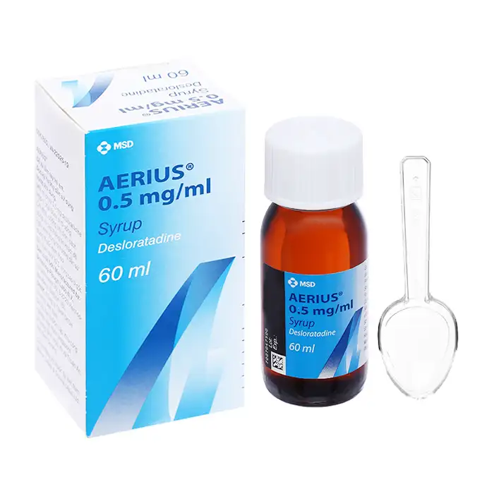 Aerius 0.5mg/ml MSD 60ml - Điều trị triệu chứng viêm mũi dị ứng