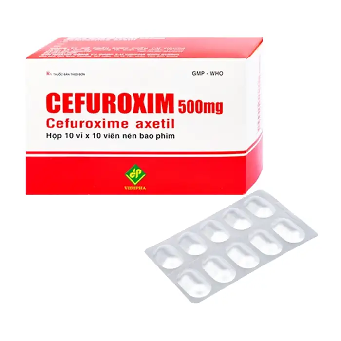 Cefuroxim 500mg Vidipha 10 vỉ x 10 viên - Trị nhiễm khuẩn