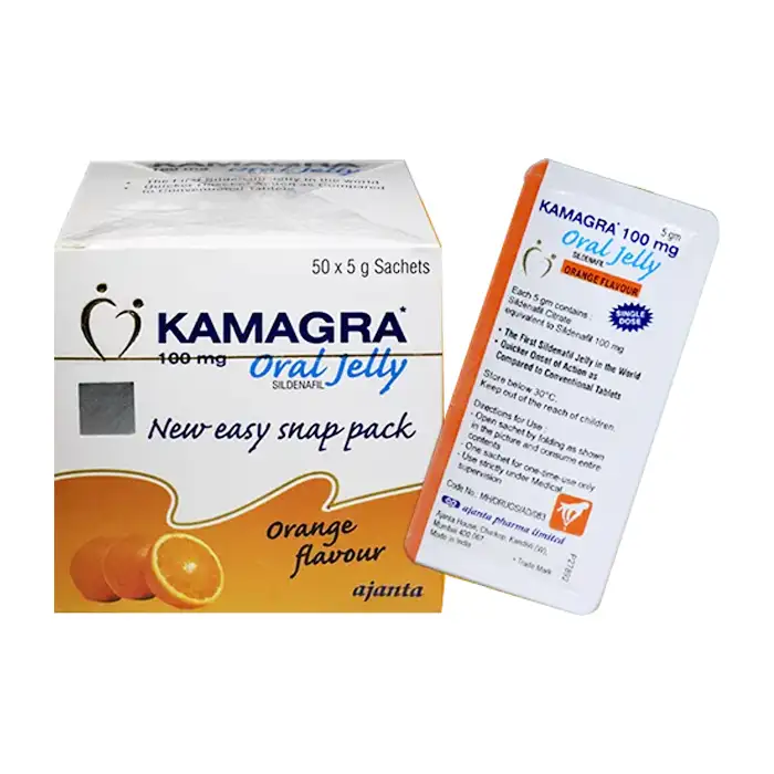 Kamagra Oral Jelly 100mg Ajanta 50 gói x 5g – Giúp tăng cường sinh lý nam
