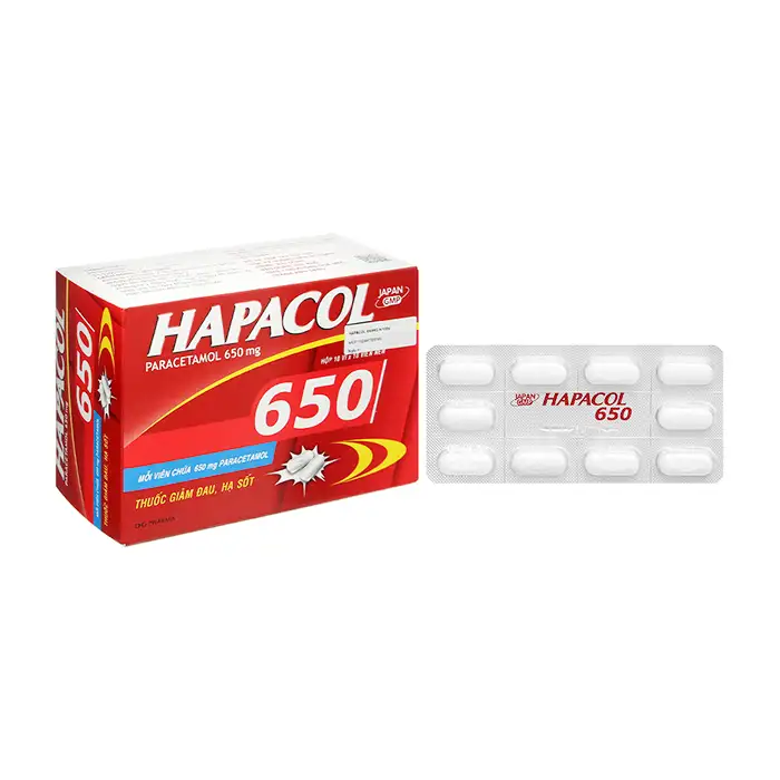 Hapacol 650 DHG Pharma 10 vỉ x 10 viên - Giảm đau, hạ sốt